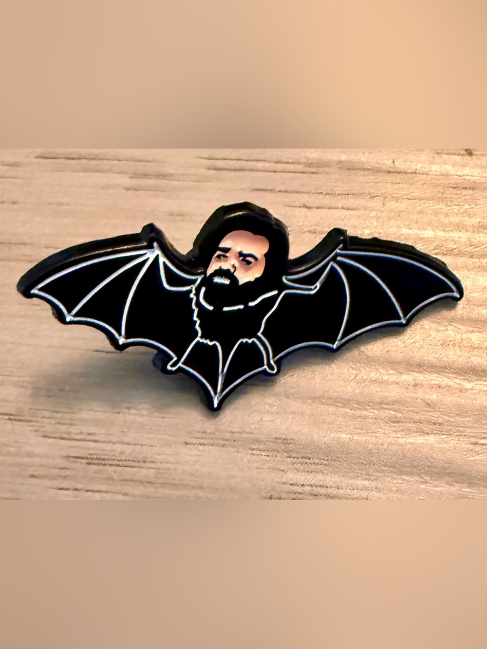 New Laszlo Cravensworth Bat Transformation Matt Berry What We Shadows Pin Brooch